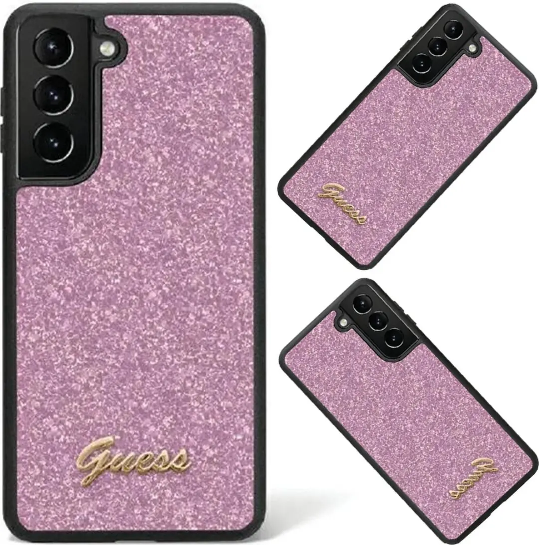 GUESS Glitter Back Case Samsung Galaxy S24 Ultra - Paars