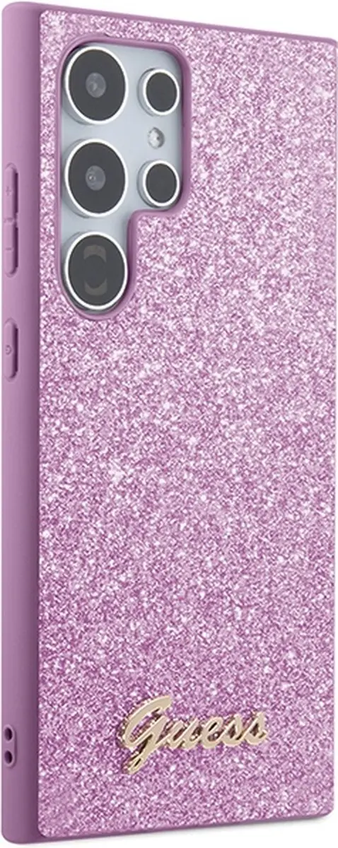 GUESS Glitter Back Case Samsung Galaxy S24 Ultra - Paars