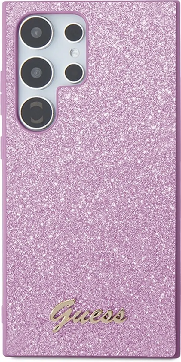 GUESS Glitter Back Case Samsung Galaxy S24 Ultra - Paars