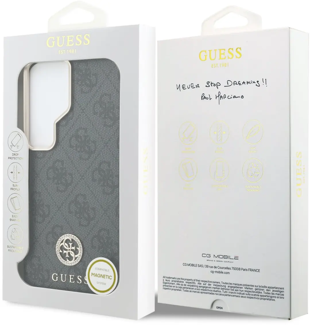 GUESS 4G Strass Logo Hoesje - Samsung Galaxy S26 Ultra - Grijs