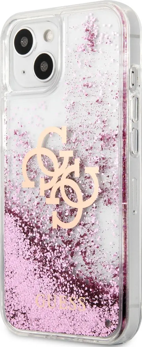 GUESS iPhone 13 Mini Hoesje - Glitter Roze - 3666339024673
