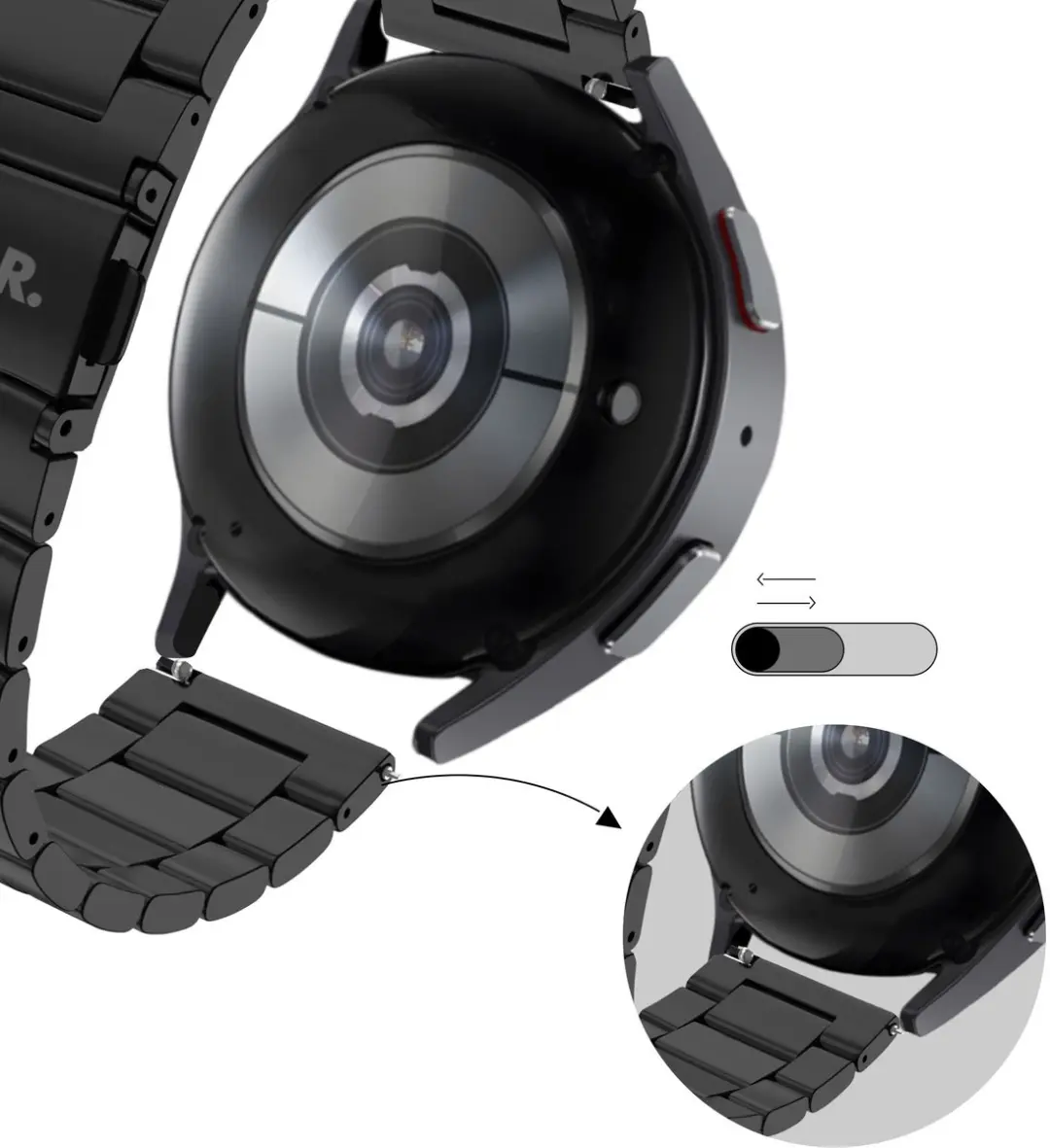 BALR Stalen Band 22mm - Zwart