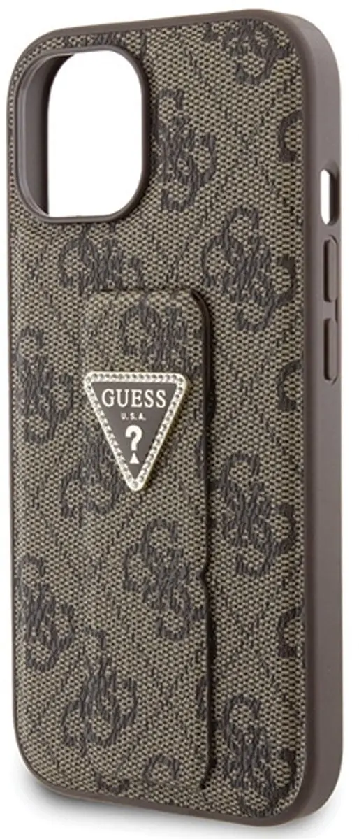 Guess 4G Triangle Logo Grip Case iPhone 15 - Bruin - afbeelding 6 van 6