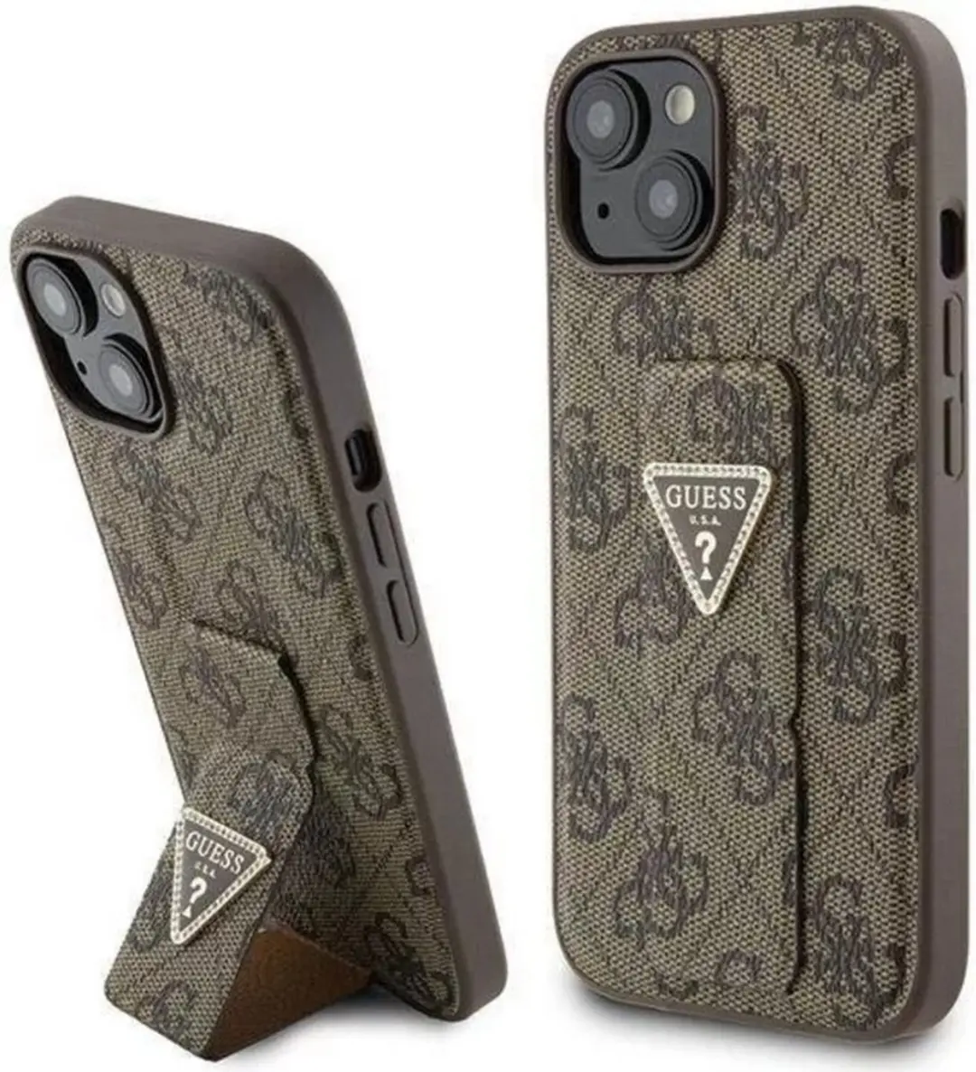 Guess 4G Triangle Logo Grip Case iPhone 15 - Bruin