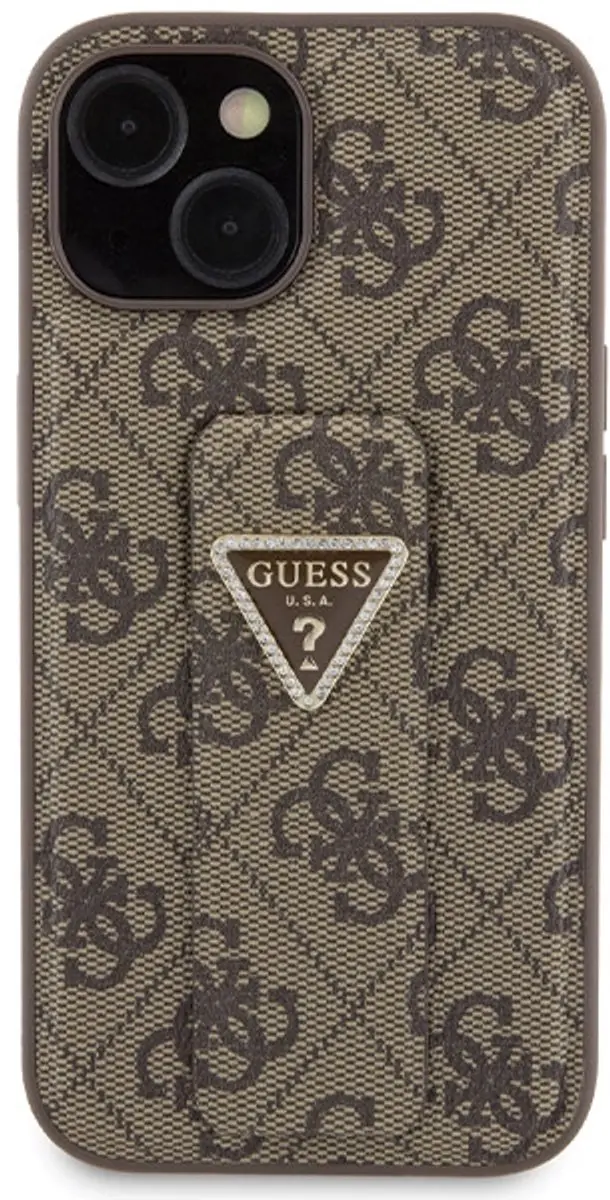 Guess 4G Triangle Logo Grip Case iPhone 15 - Bruin