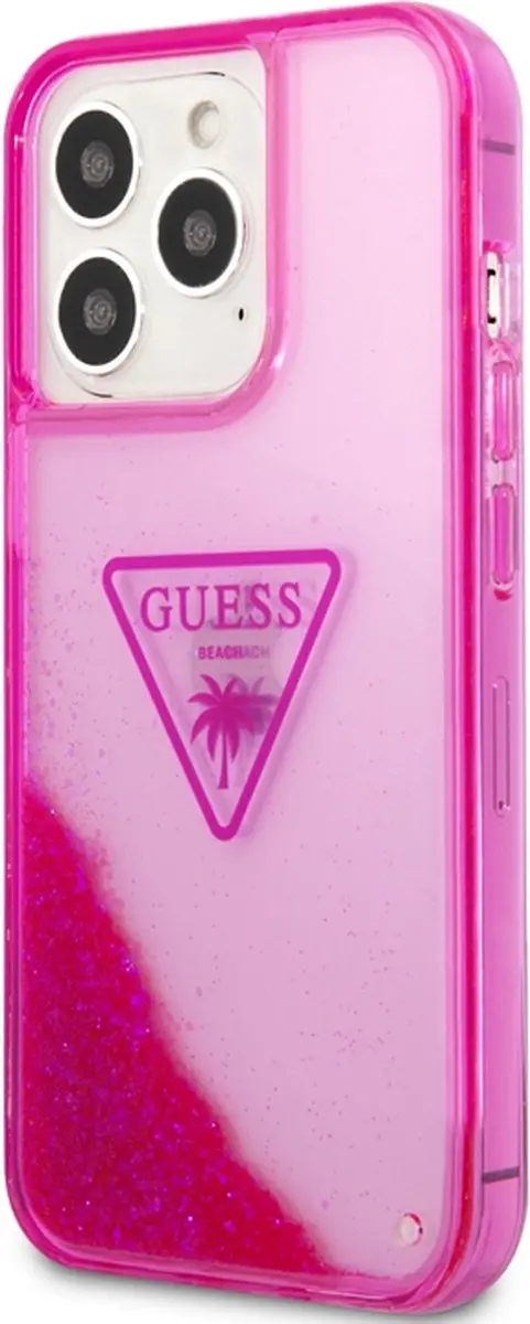 GUESS Transparante Roze TPU Back Cover iPhone 14 Pro - MagSafe