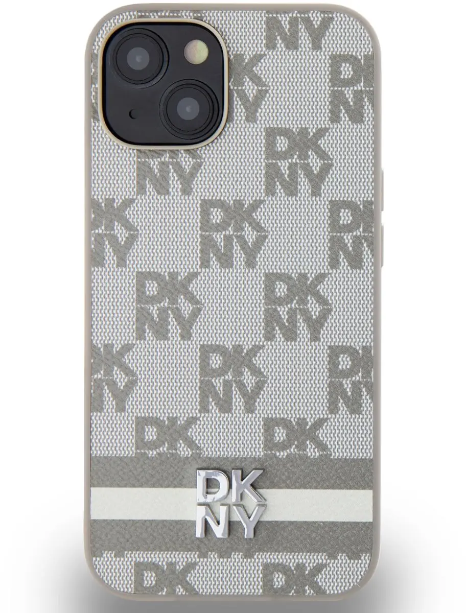 DKNY Checkered Back Case - iPhone 14 Beige