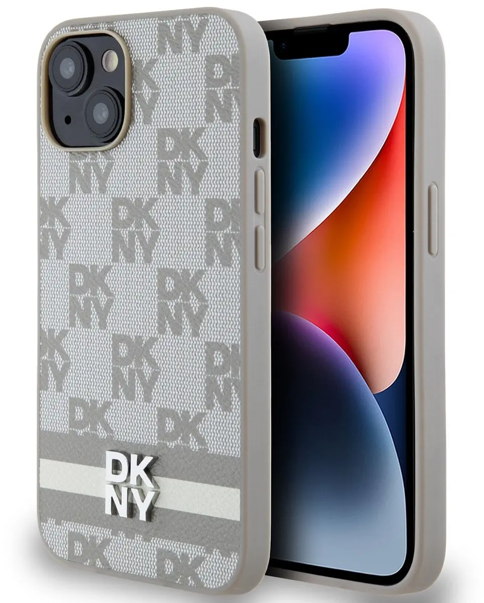 DKNY Checkered Back Case - iPhone 14 Beige - afbeelding 6 van 6