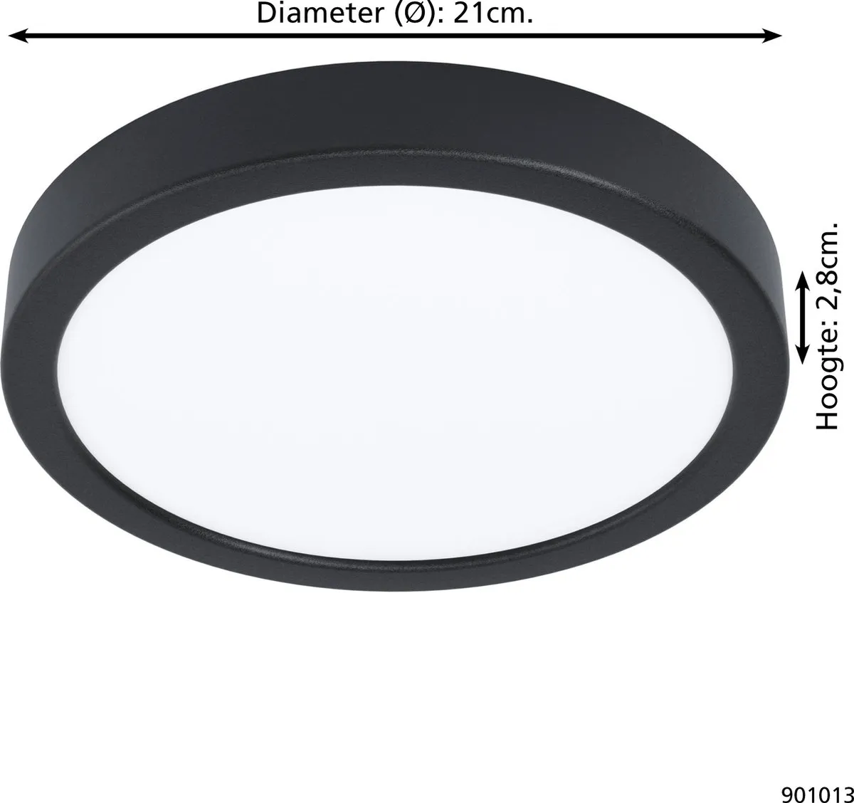 Eglo Fueva 5 Opbouwlamp LED Ø21cm Zwart - Bewegingssensor