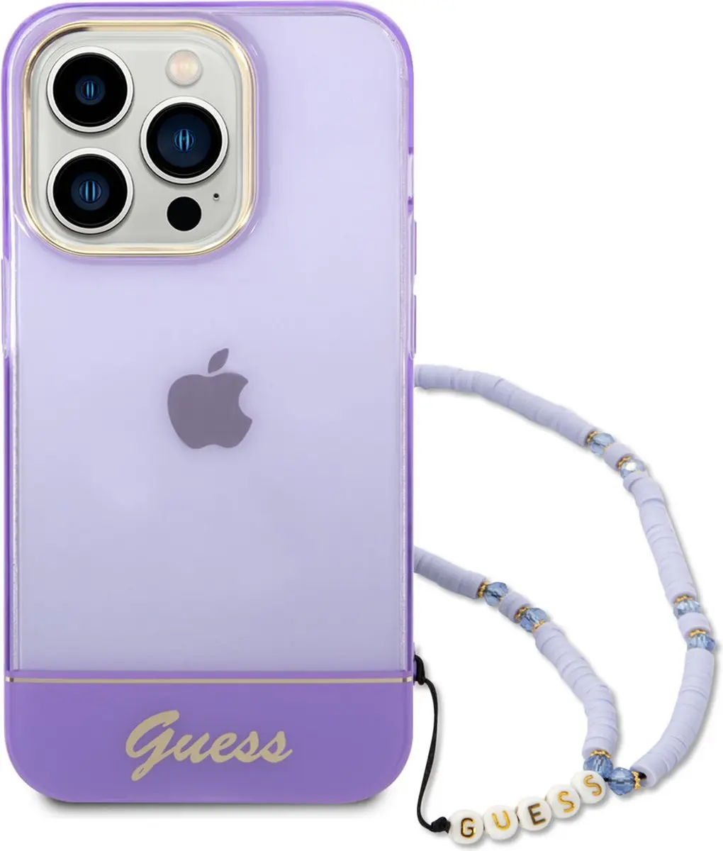 GUESS Telefoonhoesje iPhone 14 Pro - Paars Transparant - MagSafe - afbeelding 6 van 6
