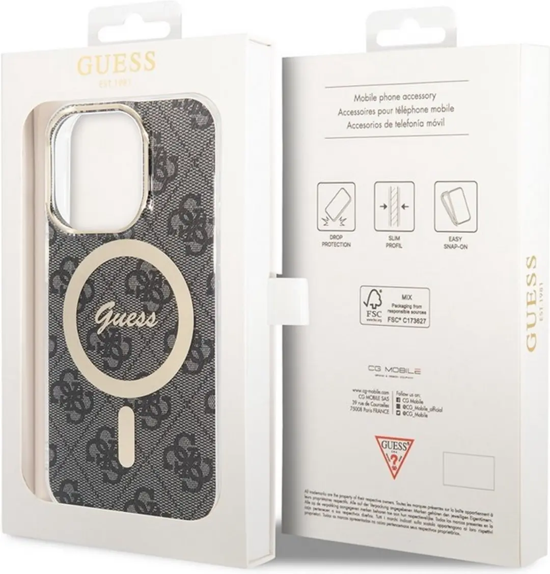 GUESS 4G Back Case MagSafe iPhone 13 Pro - Grijs