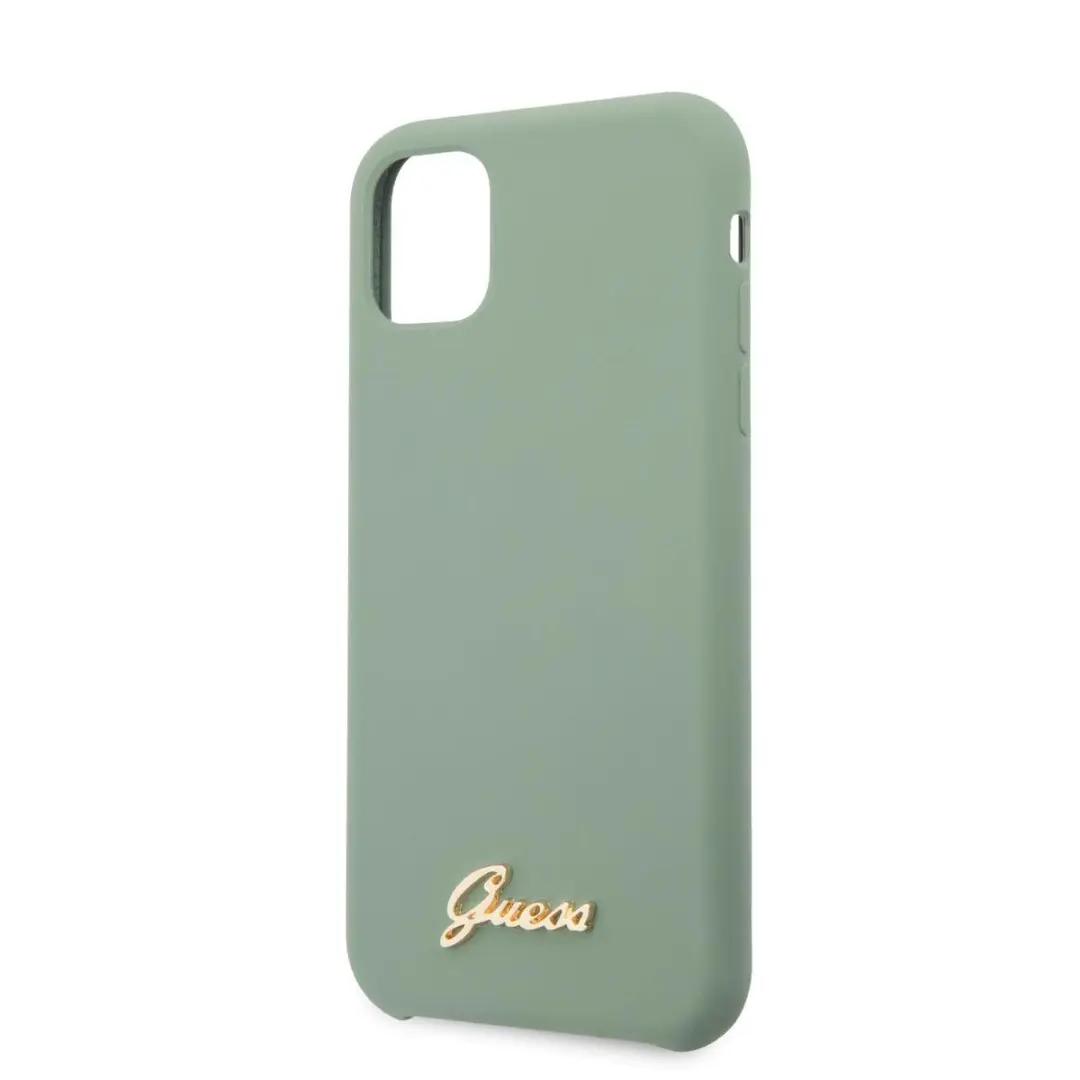 GUESS Silicone Retro Back Case S212-1 - iPhone 11 Pro Max - Khaki - afbeelding 6 van 6