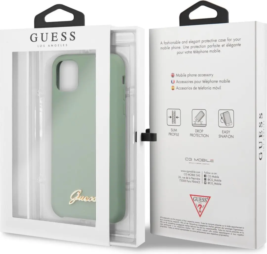 GUESS Silicone Retro Back Case S212-1 - iPhone 11 Pro Max - Khaki