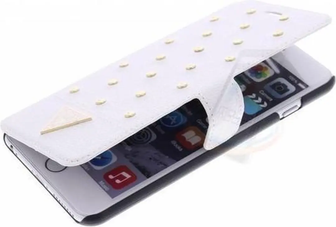 GUESS iPhone 6/6s Plus Hoesje - Wit - Kunstleer