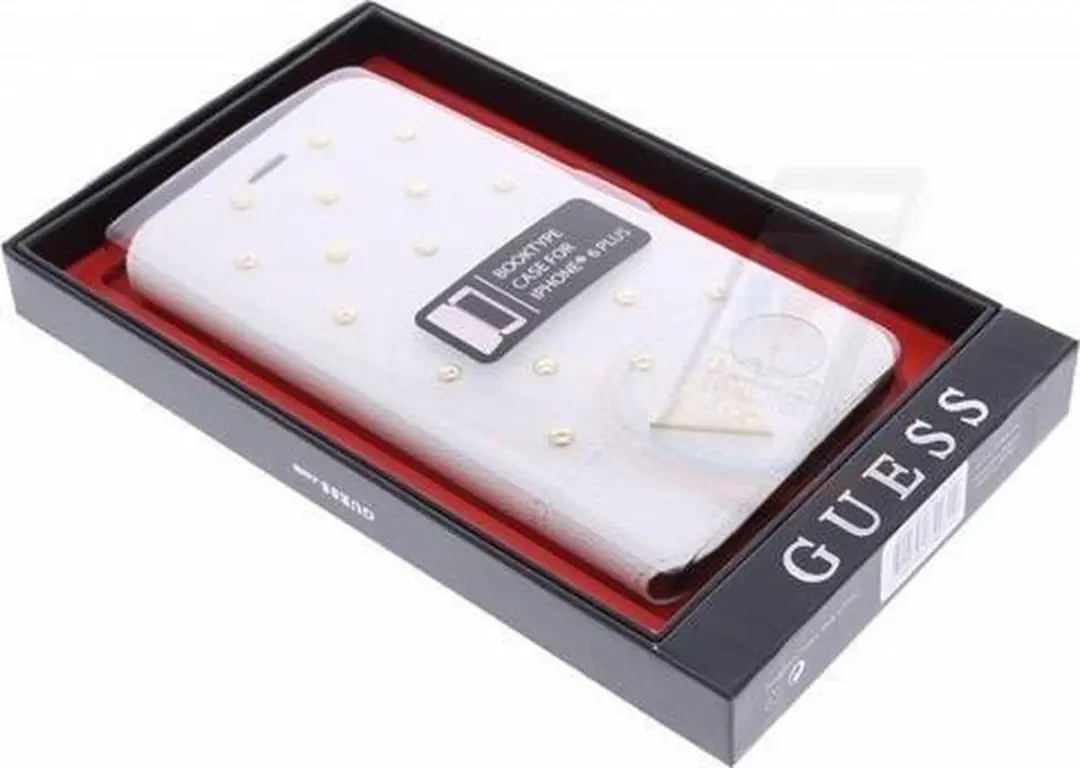 GUESS iPhone 6/6s Plus Hoesje - Wit - Kunstleer