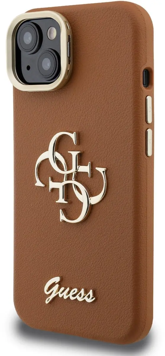 GUESS 4G Logo iPhone 14 Hoesje - Bruin