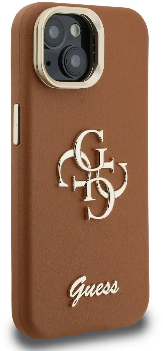 GUESS 4G Logo iPhone 14 Hoesje - Bruin