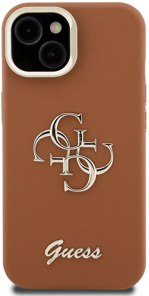 GUESS 4G Logo iPhone 14 Hoesje - Bruin