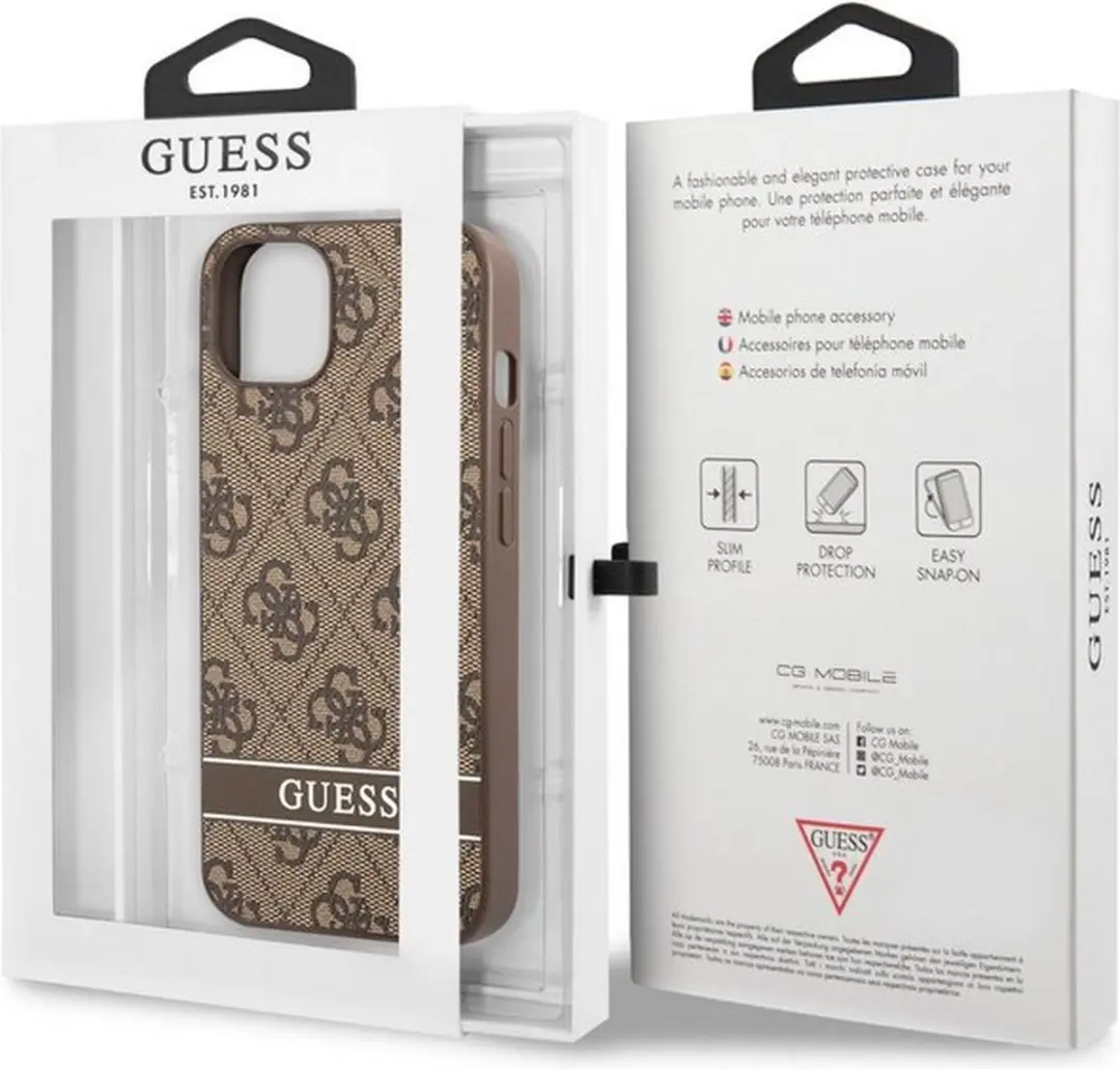 Guess GUHCP134GF4GBR Hoesje iPhone 13 - Bruin