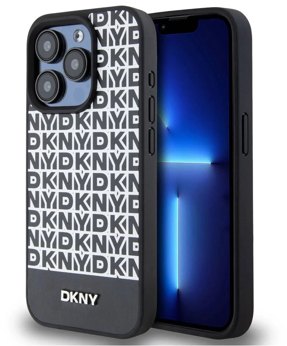 DKNY Repeat Bottom Stripe Hoesje - iPhone 13 Pro Max - Zwart