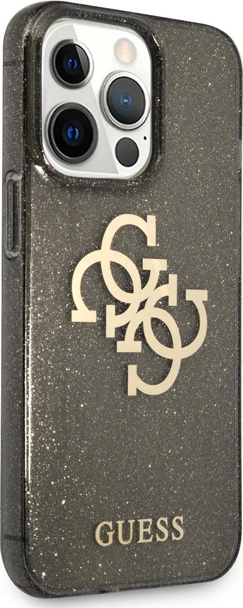 Guess Glitters iPhone 13 Pro Max Hoesje - Zwart