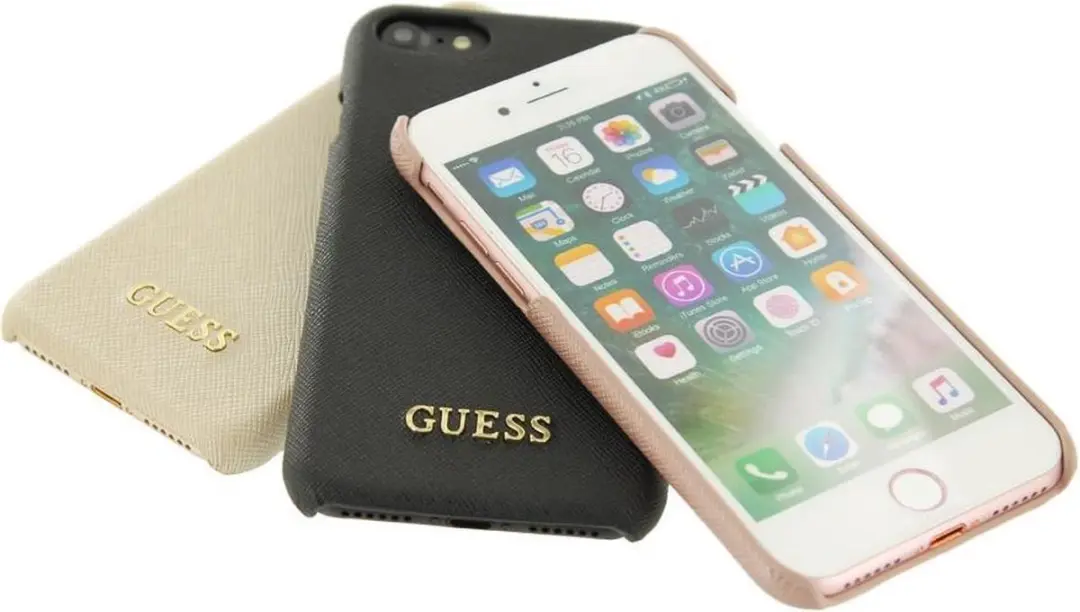GUESS Saffiano Backcover Case iPhone 7/8/SE 2020 - Zwart - afbeelding 6 van 6