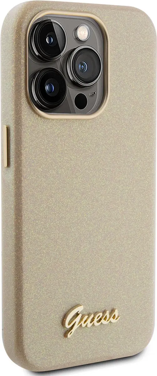 GUESS Glossy Back Case Goud - iPhone 15 Pro