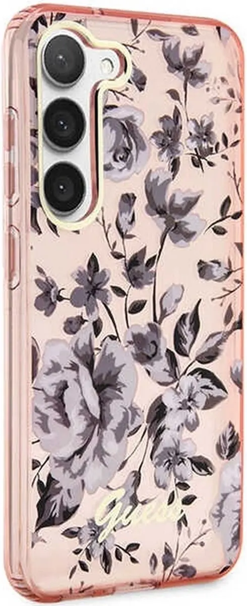 GUESS Flower Back Case Roze - Samsung Galaxy S23 - 3666339117221