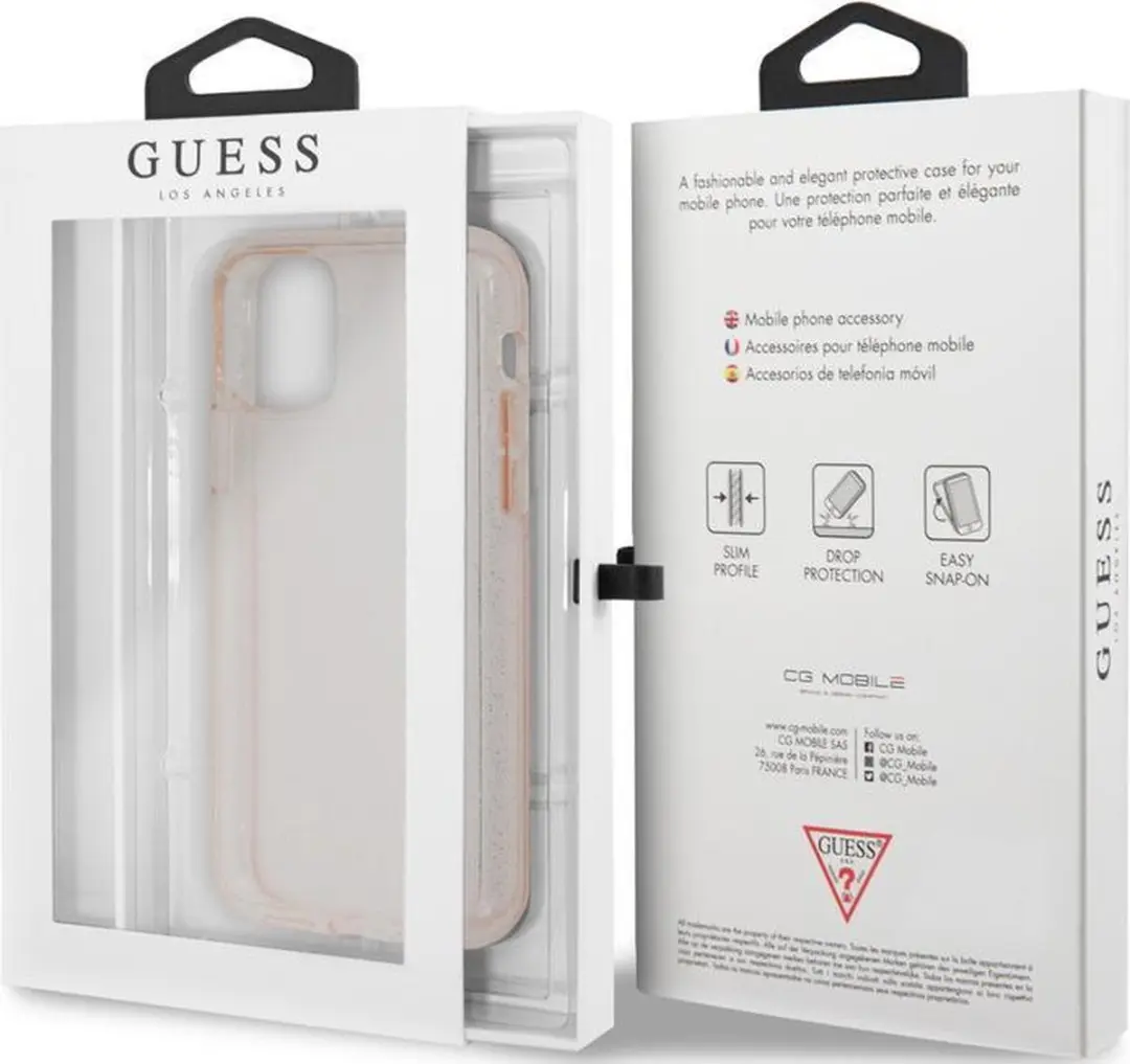 GUESS Glitter Back Case Roze - Apple iPhone 11 Pro - afbeelding 6 van 6