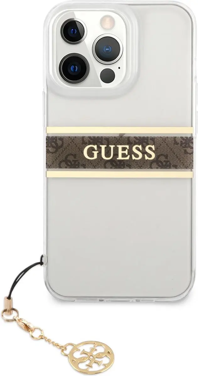 GUESS Charms Backcase iPhone 13 Pro - Transparant Bruin