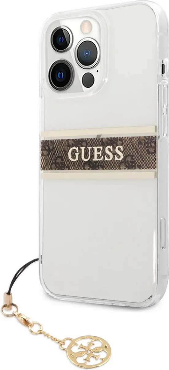 GUESS Charms Backcase iPhone 13 Pro - Transparant Bruin