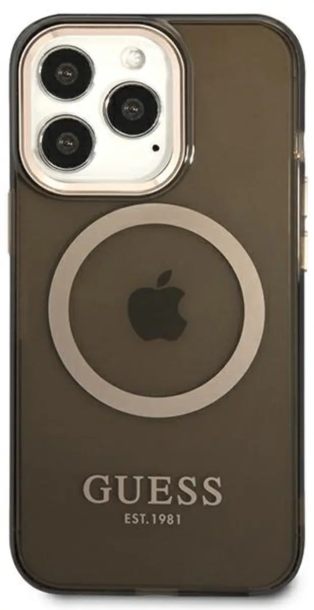GUESS Translucent Back Case MagSafe iPhone 13 Pro Max - Zwart