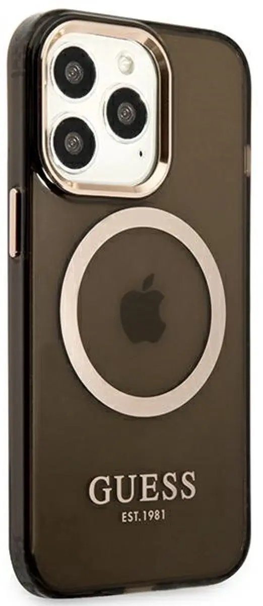 GUESS Translucent Back Case MagSafe iPhone 13 Pro Max - Zwart