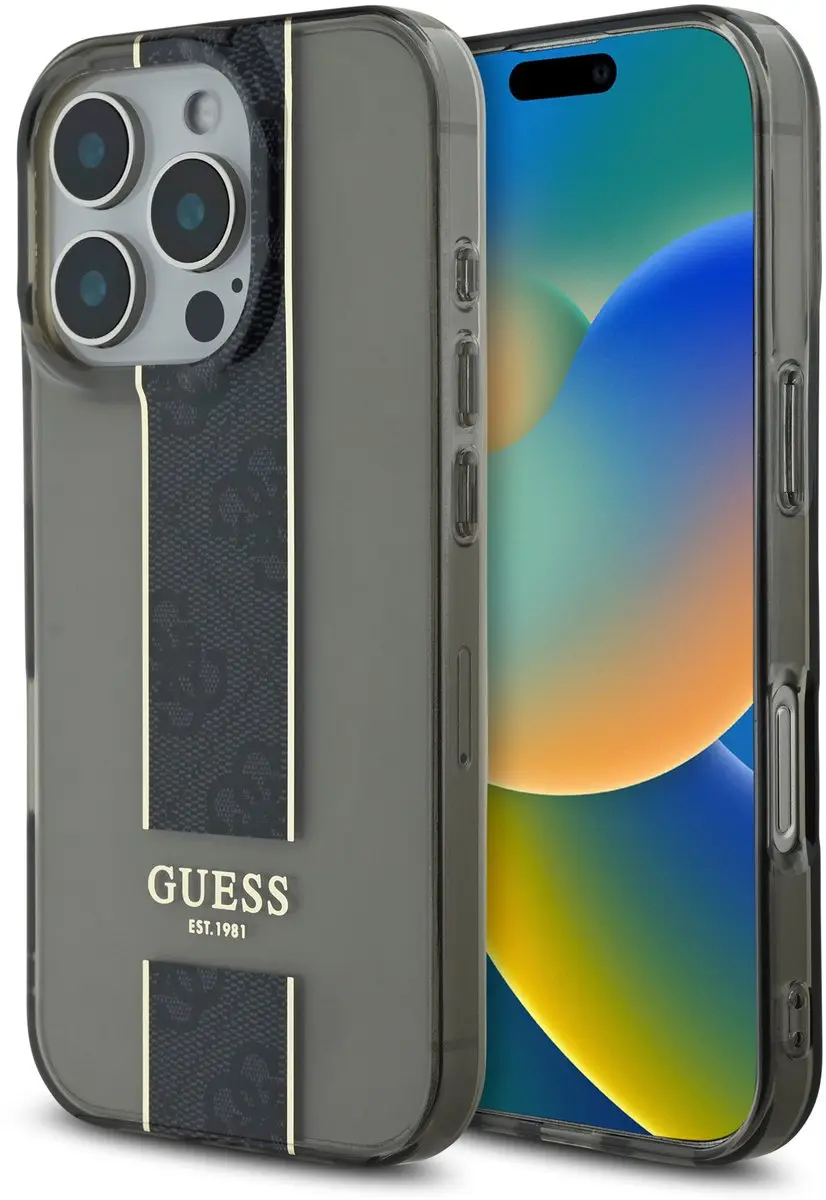 GUESS iPhone 16 Pro Back Cover - Zwart - GUHMP16MBK