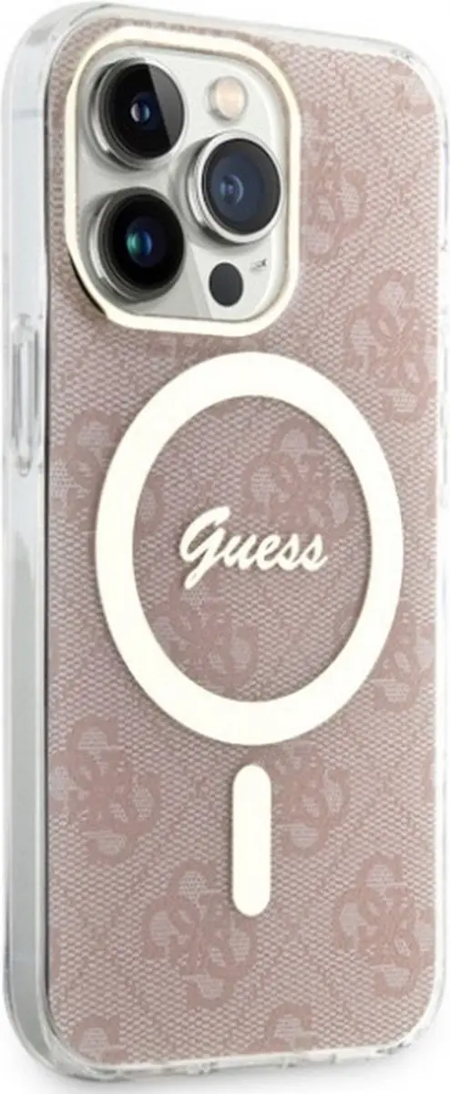 GUESS 4G Back Case MagSafe iPhone 13 Pro Max - Roze