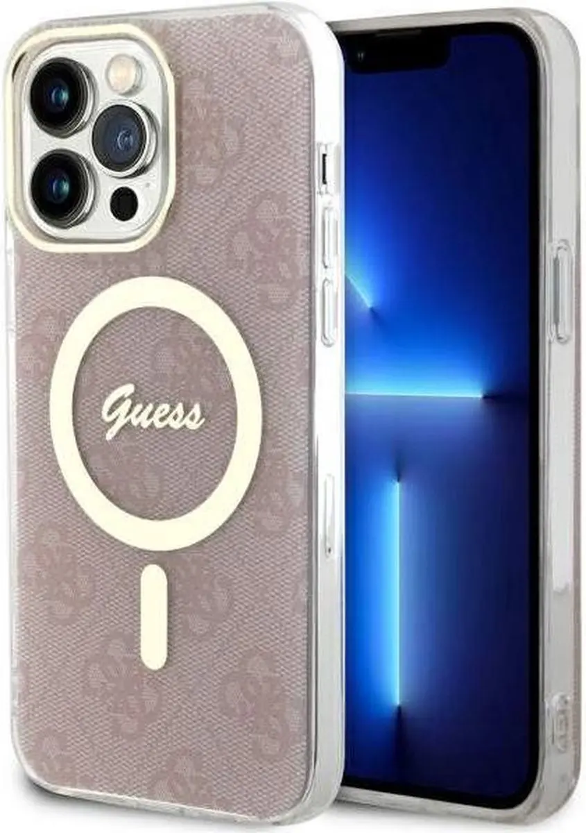 GUESS 4G Back Case MagSafe iPhone 13 Pro Max - Roze