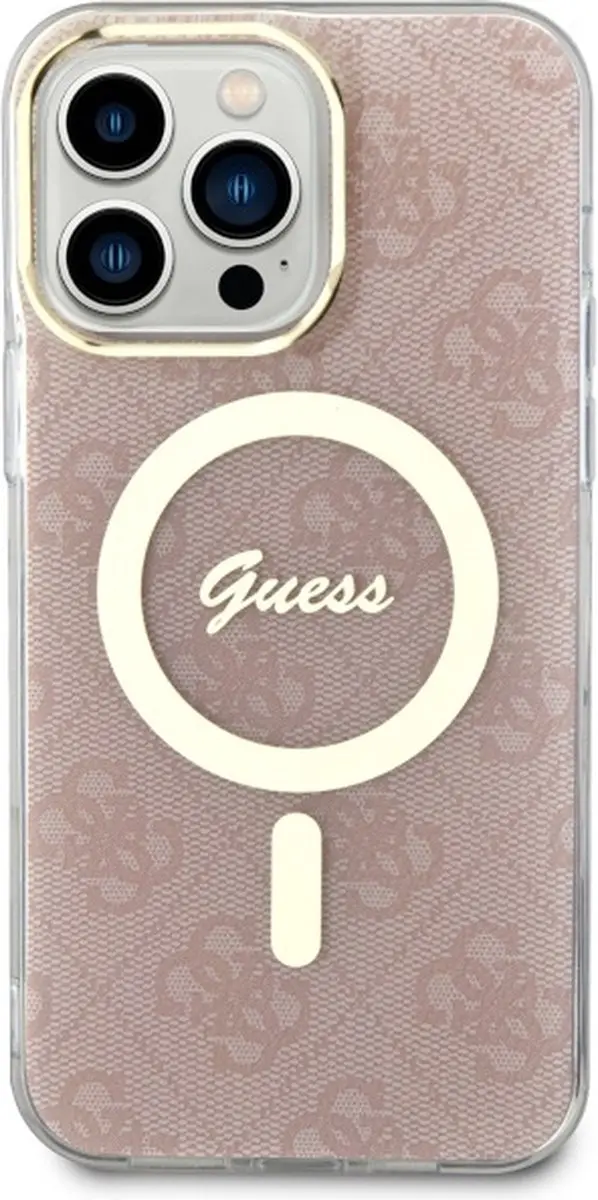 GUESS 4G Back Case MagSafe iPhone 13 Pro Max - Roze - afbeelding 6 van 6