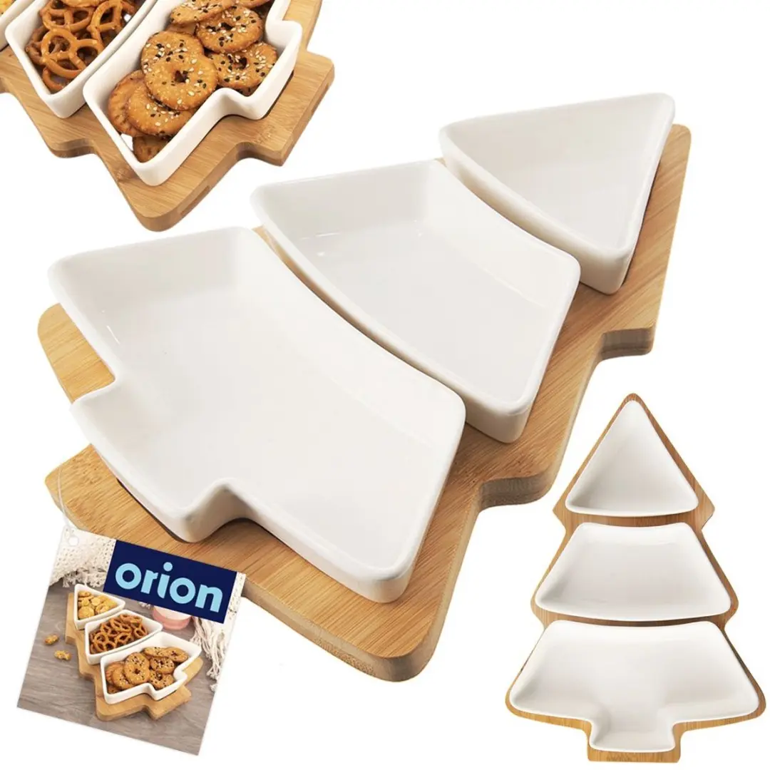 Orion Whiteline Porselein Snackkommen Set 28cm - 4-delig - Wit