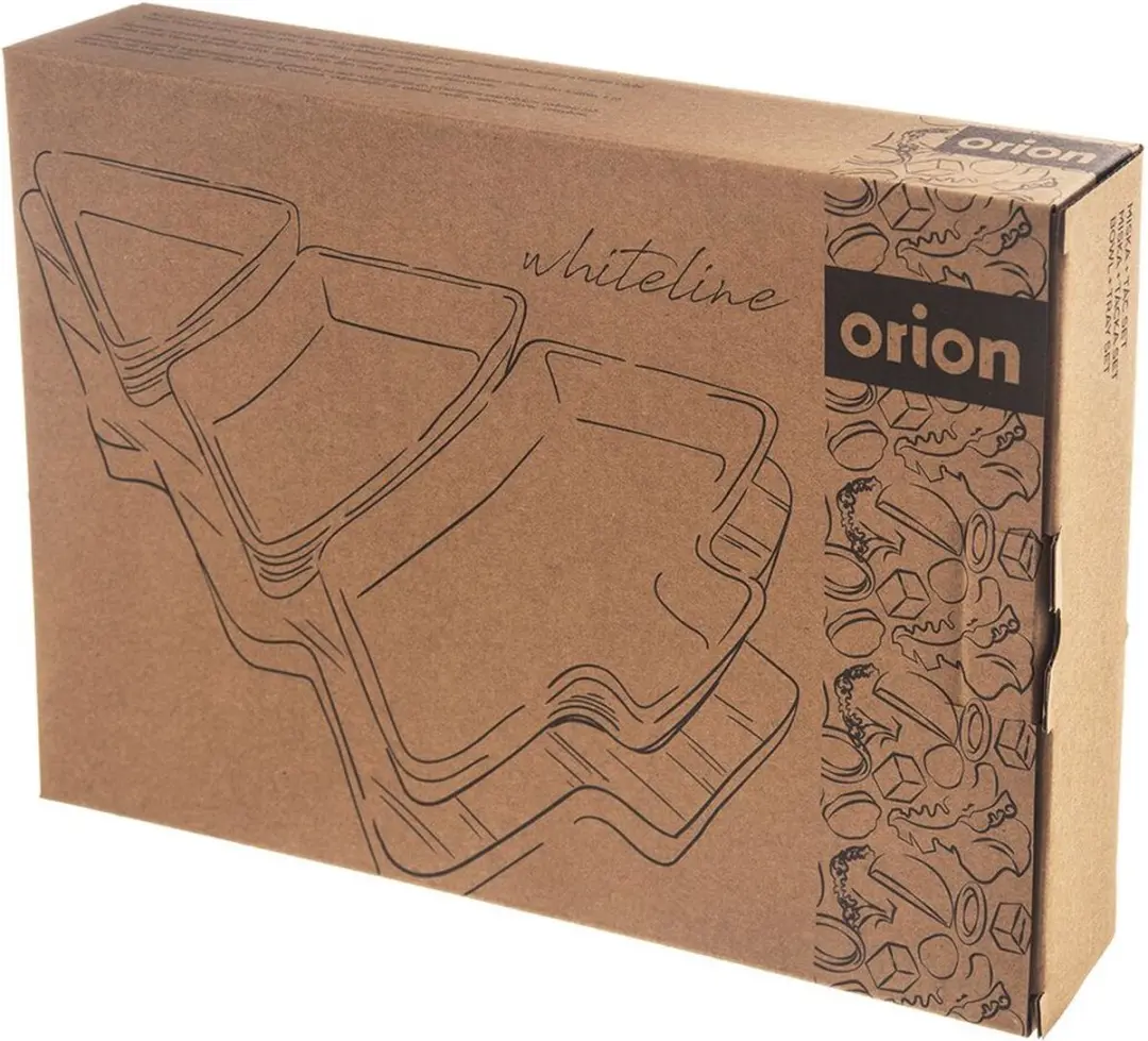 Orion Whiteline Porselein Snackkommen Set 28cm - 4-delig - Wit