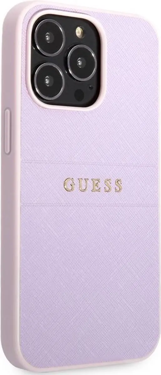 GUESS Saffiano Back Case iPhone 13 Pro - Paars - 3666339047863