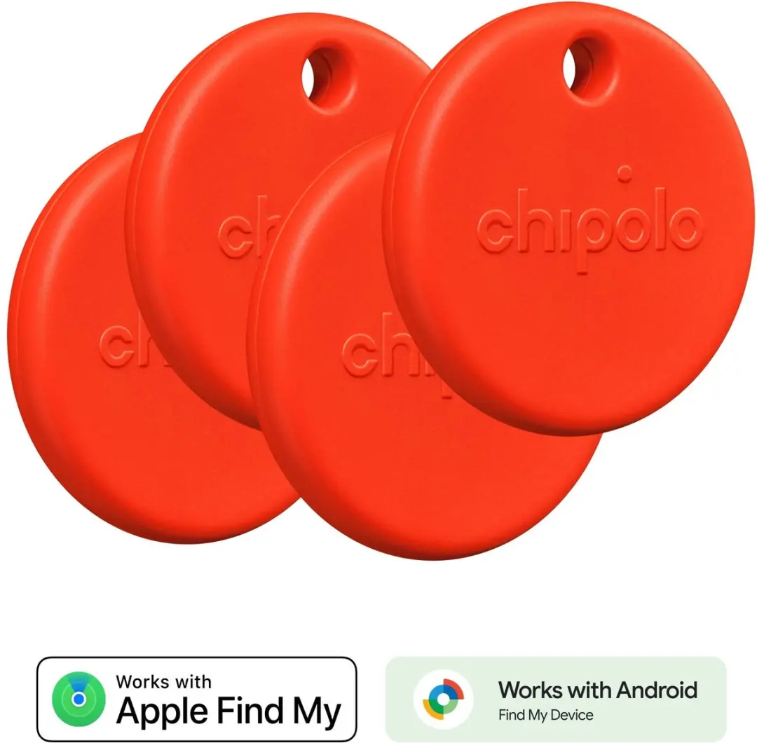 Chipolo POP Bluetooth Tracker - 4 Stuks - Rood