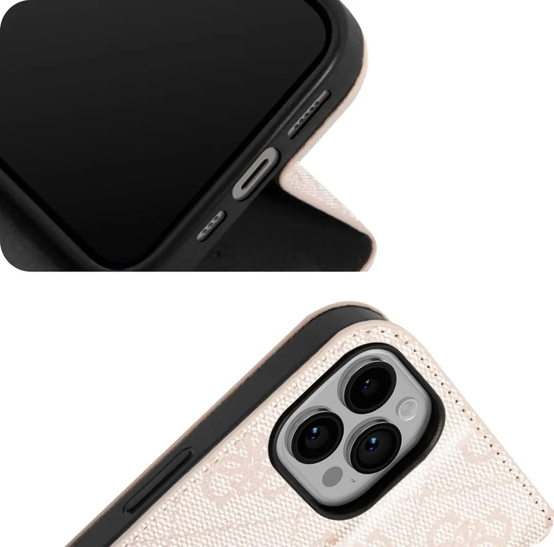 Guess 4G Book Case iPhone 14 Pro - Roze
