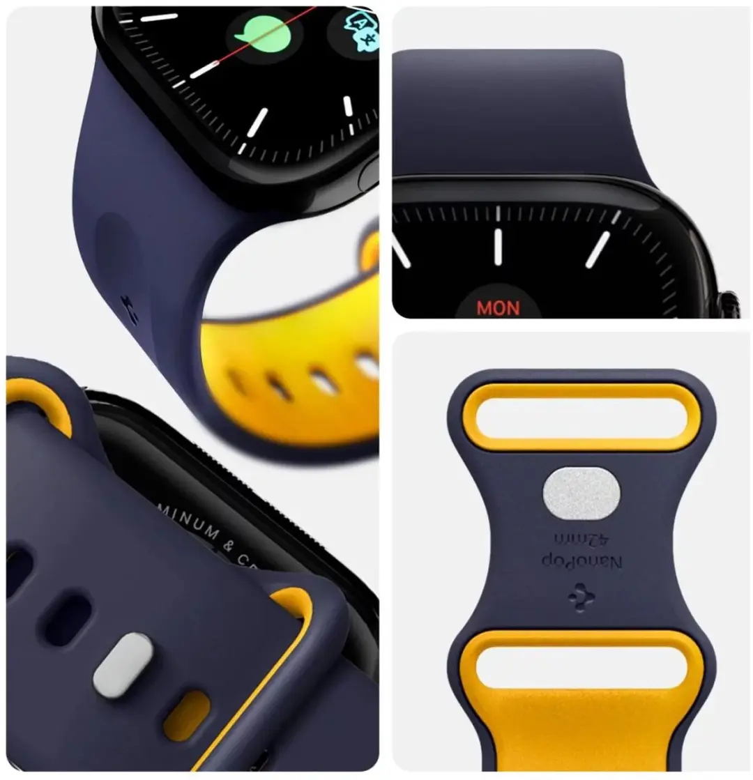 Spigen Nano Pop Bandje Apple Watch 1-10/SE - Blauw/Geel