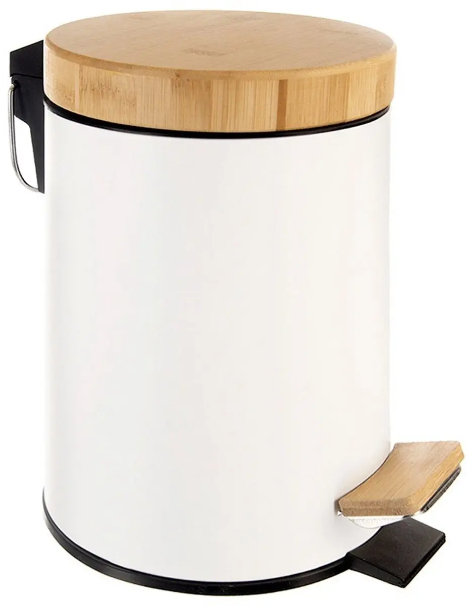 Orion Whiteline Serie 15560648 Vuilnisbak 3L - Wit Bamboe Pedaal