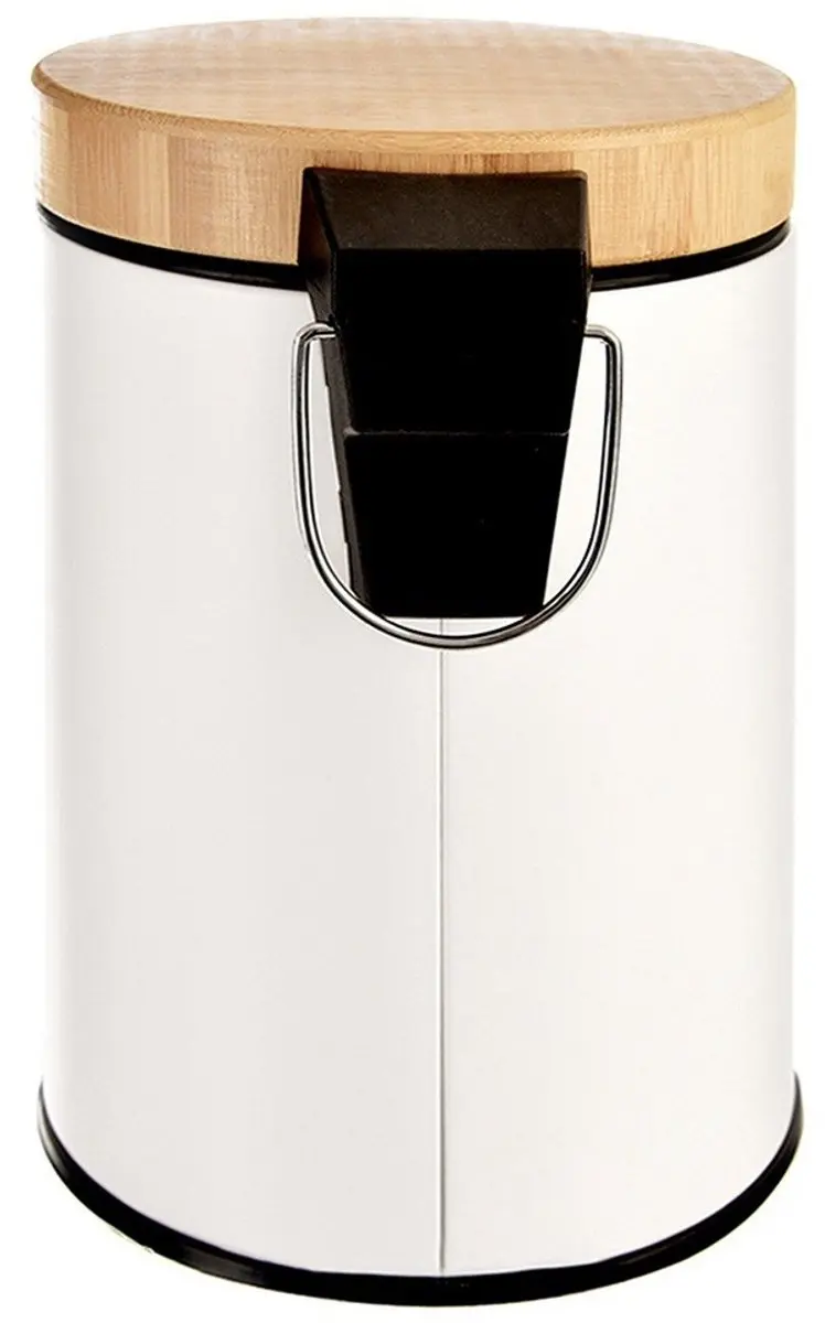 Orion Whiteline Serie 15560648 Vuilnisbak 3L - Wit Bamboe Pedaal
