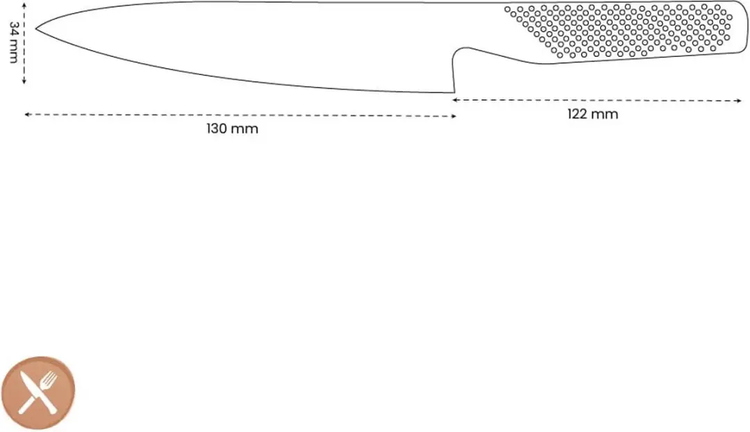 Global GS89 Koksmes 13cm - RVS