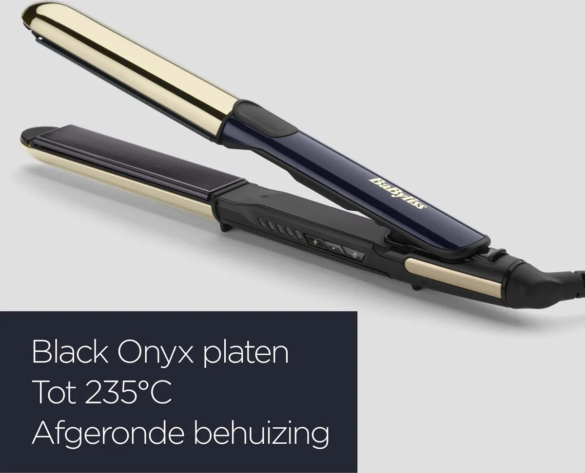 Babyliss Black Onyx ST484E Stijltang - Keramisch - 5 standen 130-230°C - Goud