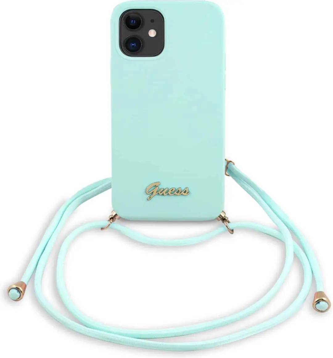 Guess Silicone Metal Logo Back Case - iPhone 12 Mini Blauw - 6700