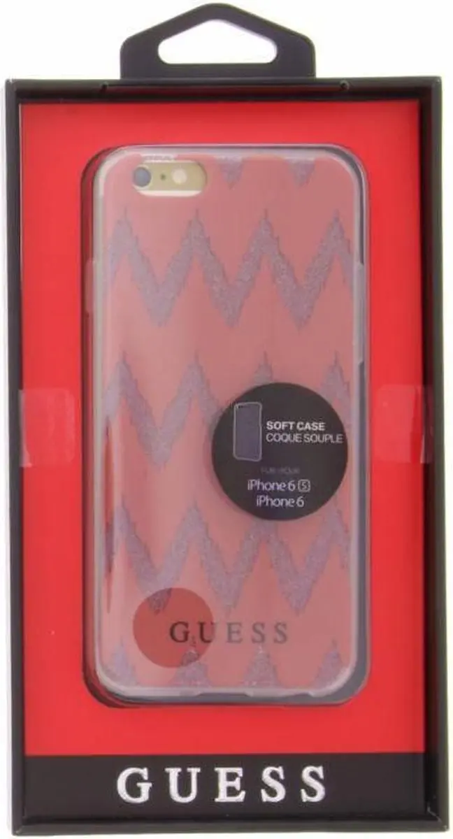 GUESS Chevron Gel Hoesje iPhone 6/6s - Rood