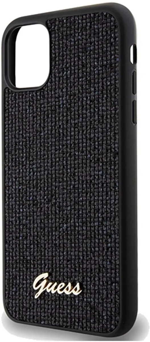 GUESS Disco Metal Script Back Case - iPhone 11/XR Zwart - afbeelding 6 van 6